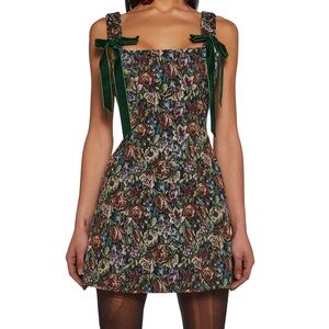 Current mood floral jacquard mini dress